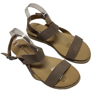 LUCKY BRAND Gadine Camel Suede Espadrille Sandal Women's 9.5M Adjustable